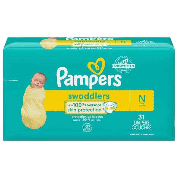 Pampers Swaddlers Newborn Baby Diapers Up to 10 lb 31 ct pkg MARTIN S