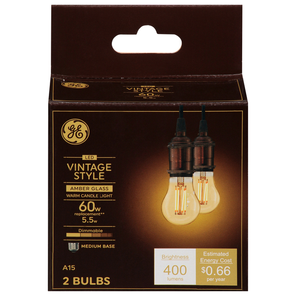 Ge led vintage style warm candle light 2025