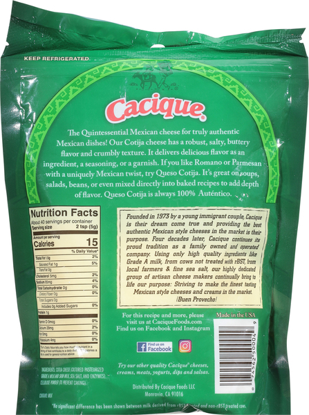Cacique Queso Cotija Mexican Style Grated Cheese - 7 oz bag