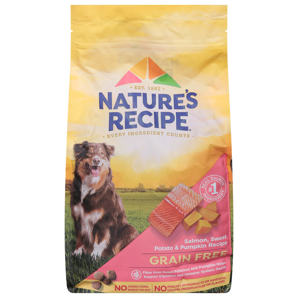 Nature s Recipe Grain Free Salmon Sweet Potato Pumpkin Adult Dry Dog Food 4.5 lb bag Food Lion
