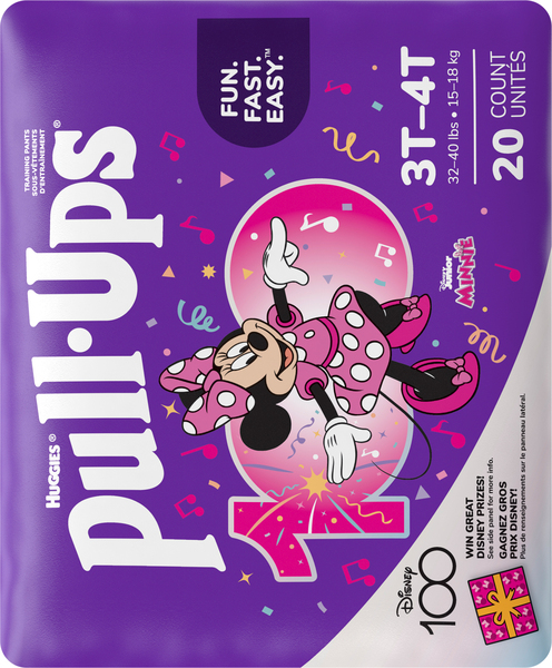 Huggies Pull-Ups Disney Junior Minnie 3T-4T Training Pants Girls 32-40 lbs  - 20 ct pkg