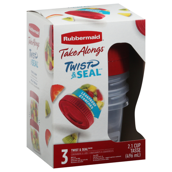 Rubbermaid Take Alongs Rectangles 4 Cups Containers & Lids 3 Containers &  Lids 3 ea, Shop
