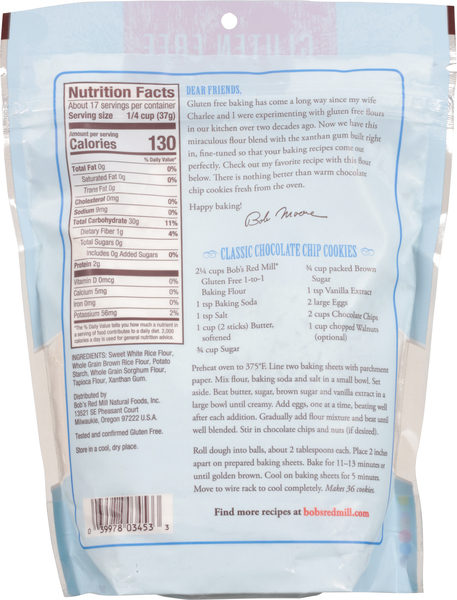 Bob s Red Mill Gluten Free 1 to 1 Baking Flour 22 oz pkg GIANT
