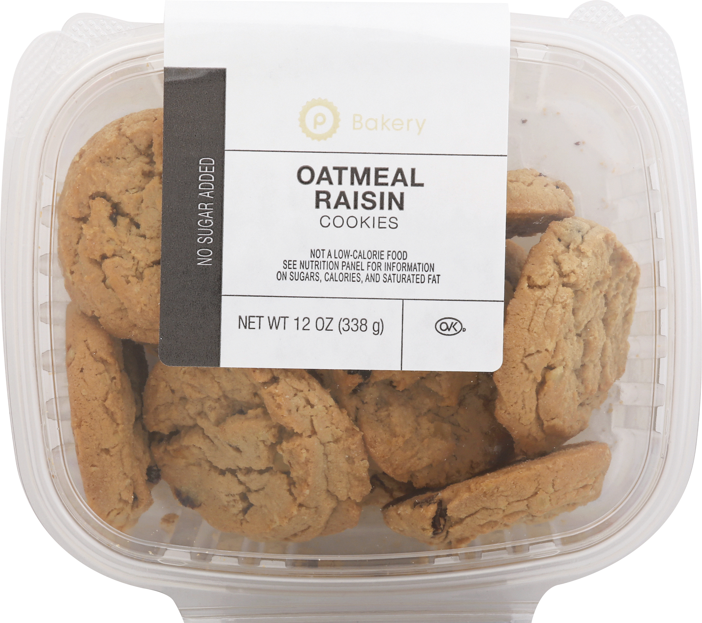 Oat and raisin cookies in a Tupperware … – License Images