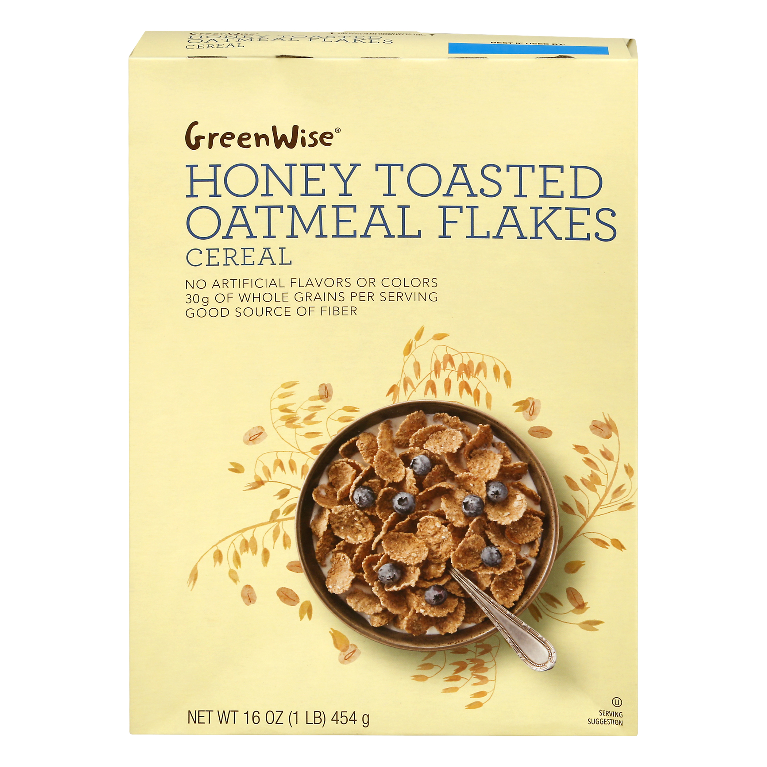 GreenWise Oatmeal Flakes Honey Toasted Cereal 16 oz BOX