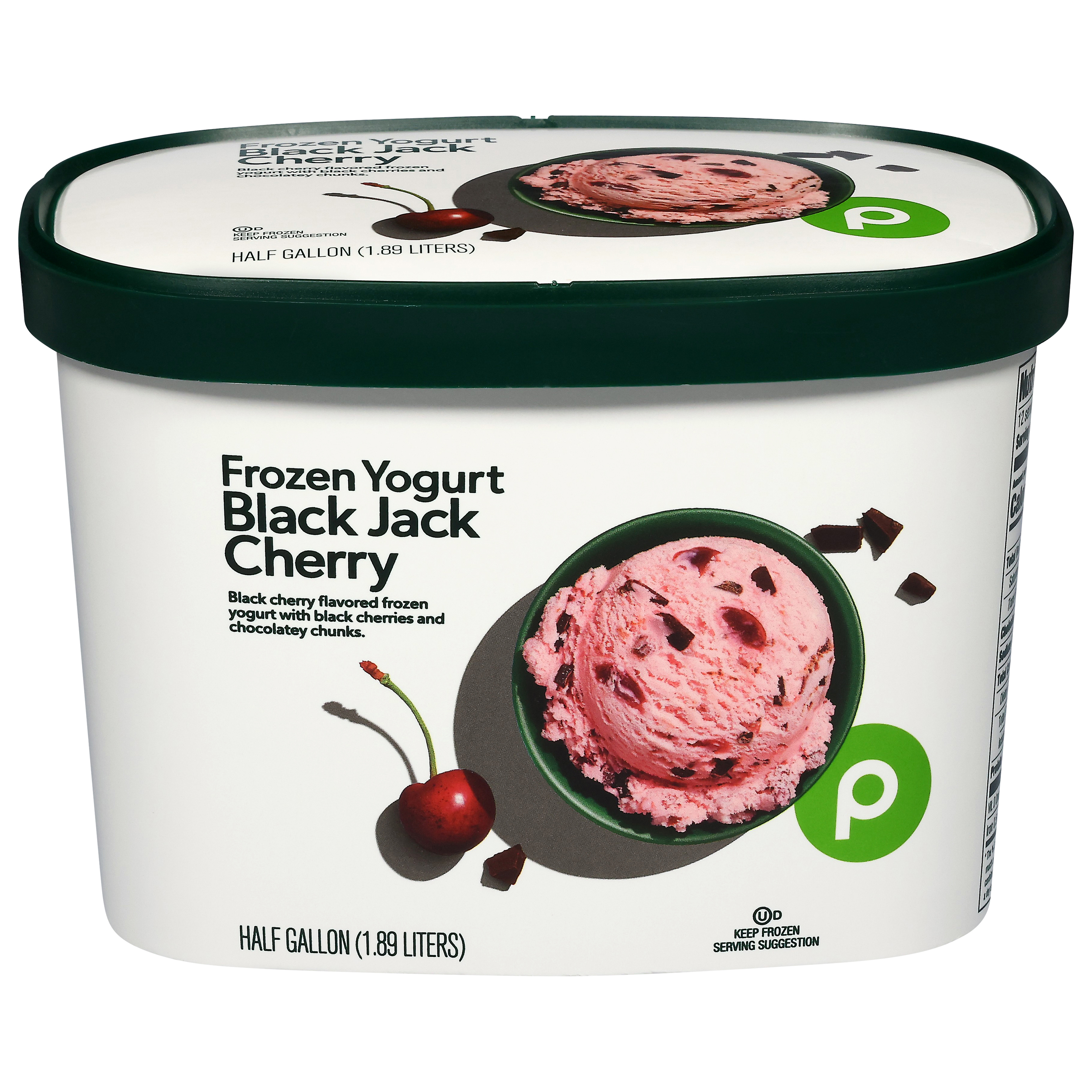 Publix Black Jack Cherry Frozen Yogurt 0.5 gal