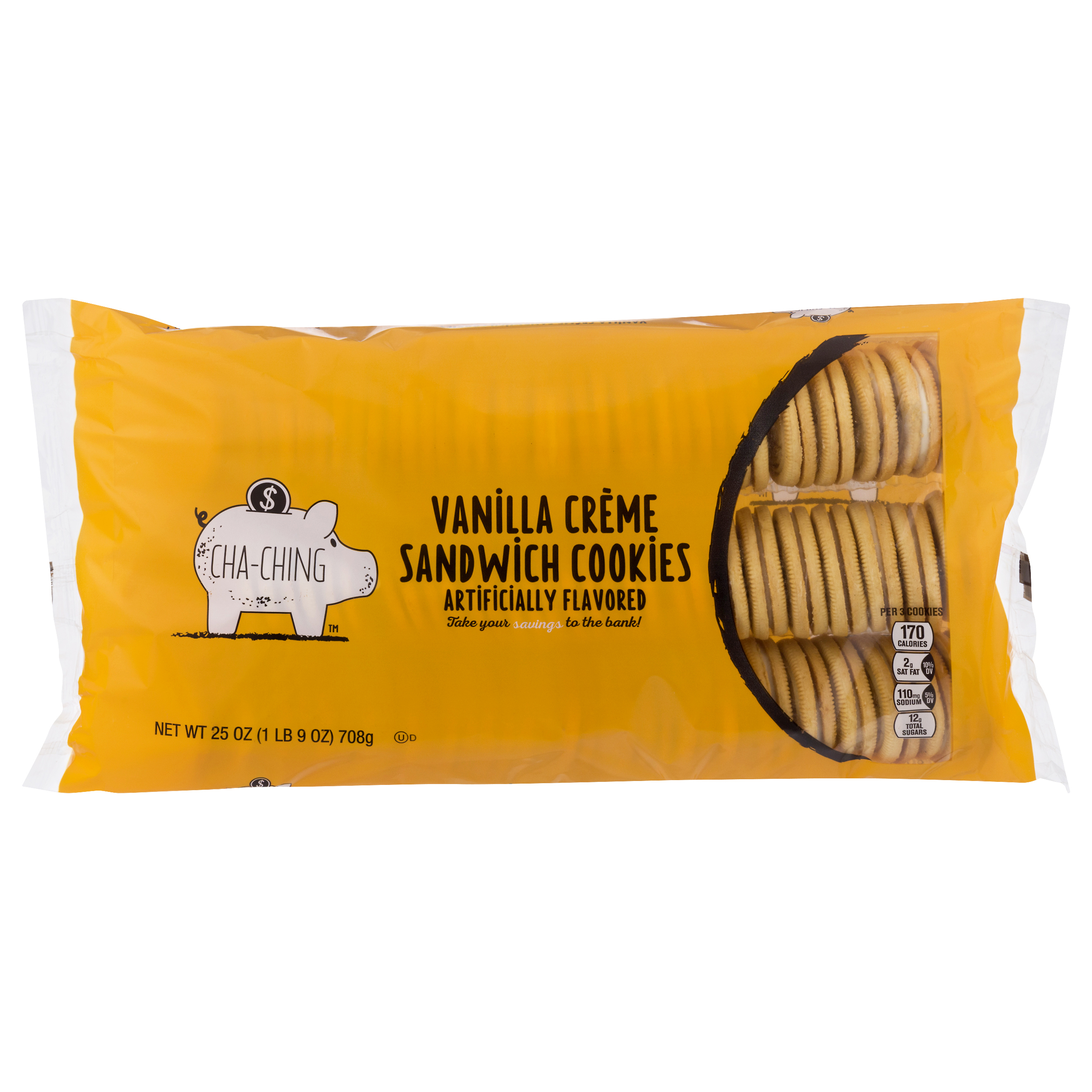 Cha Ching Vanilla Creme Sandwich Cookies 25 oz BAG