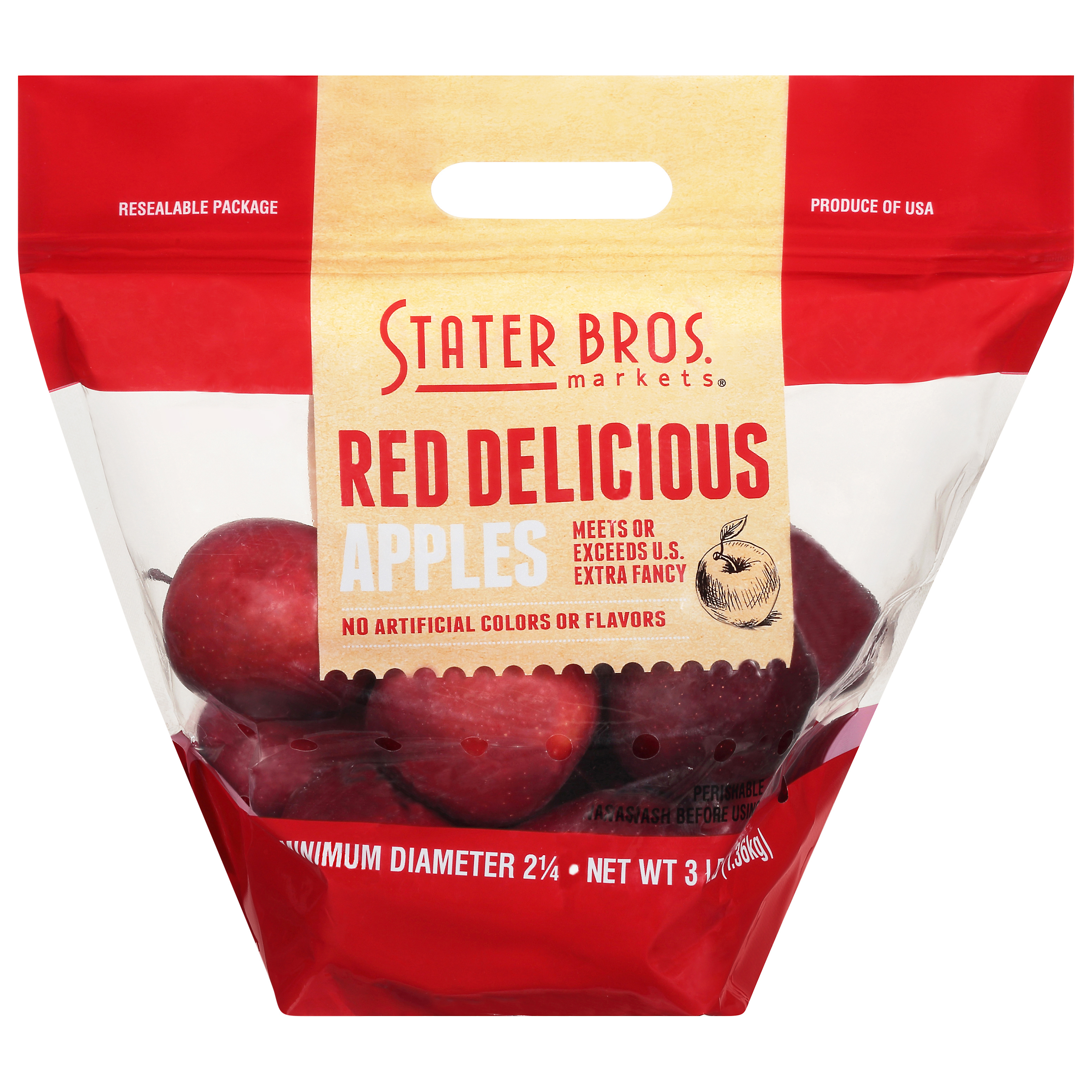 Red Delicious Apples, 3 lb. Bag